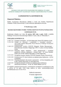 IV konferencja z cyklu MŁODZI EKONOMIŚCI WOBEC WSPÓŁCZESNYCH WYZWAŃ SPOŁECZNO-GOSPODARCZYCH